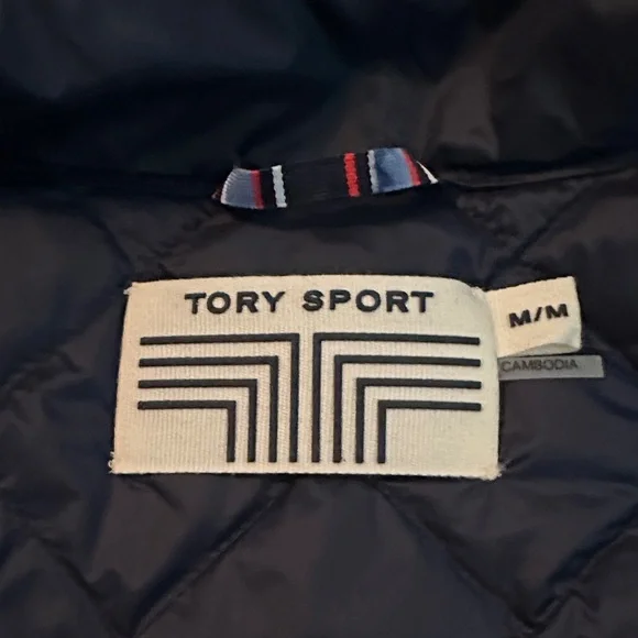 Tory Burch Sport Navy Down Vest – 750 Fill Warmth – Size M Like New - Picture 7 of 9